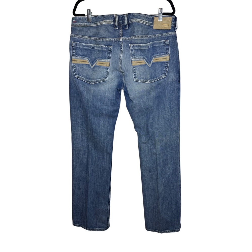 Diesel Zatiny 008AT Mens Bootcut Jeans Blue Wash 36x32 Made in Italy Button Fly - Picture 5 of 10